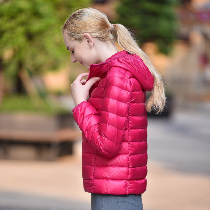 LIYANNA | Comfy Plus Size Lightweight Hooded Long Sleeve Puffer Jacket