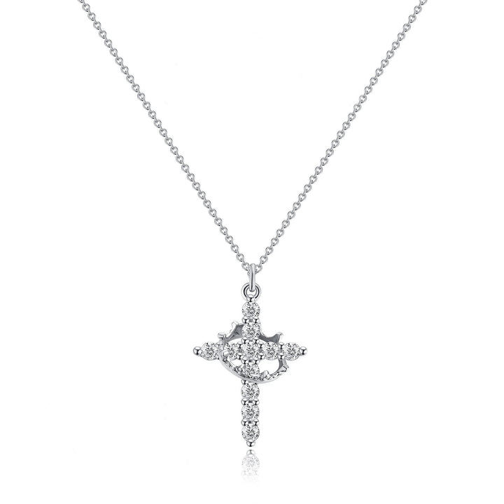 CLARISSE | Classic Cross & Crown Necklace
