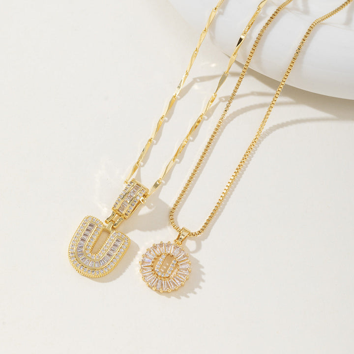 AISHA | Elegant 2-Pack Initial Letter Pendant Necklaces