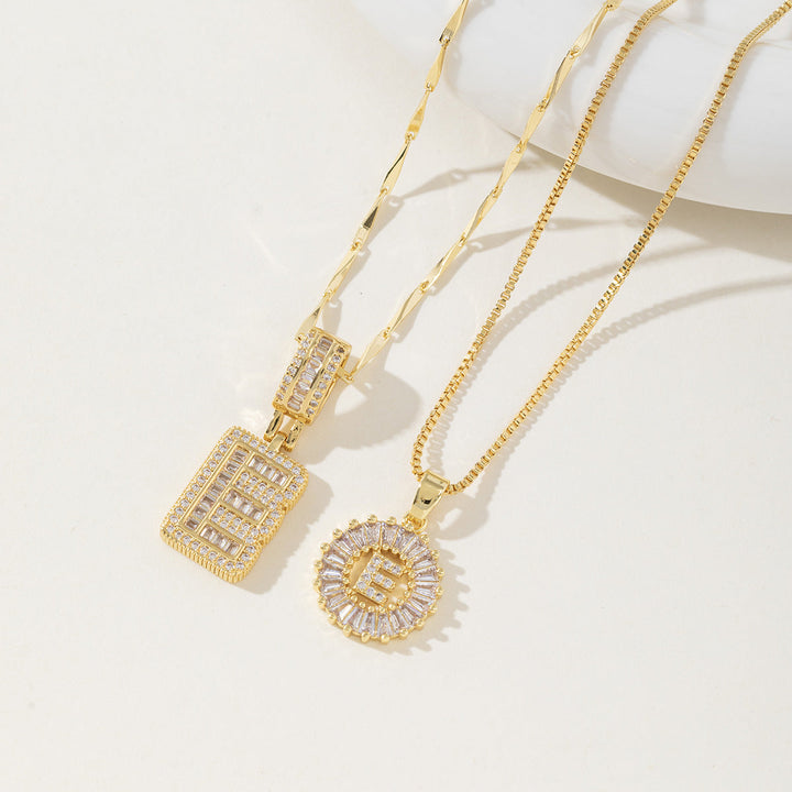 AISHA | Elegant 2-Pack Initial Letter Pendant Necklaces
