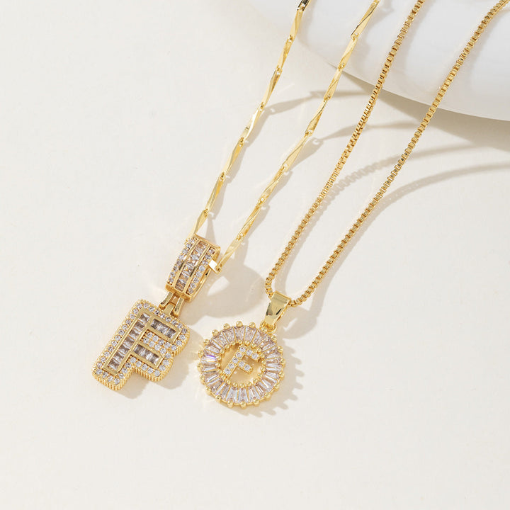 AISHA | Elegant 2-Pack Initial Letter Pendant Necklaces