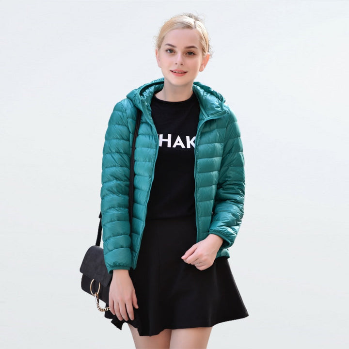 LIYANNA | Comfy Plus Size Lightweight Hooded Long Sleeve Puffer Jacket