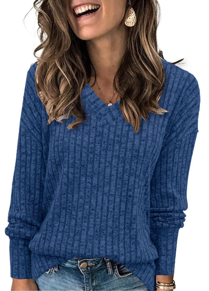 EVELYN | Women V Neck Oversized Lightweight Knit Sweater
