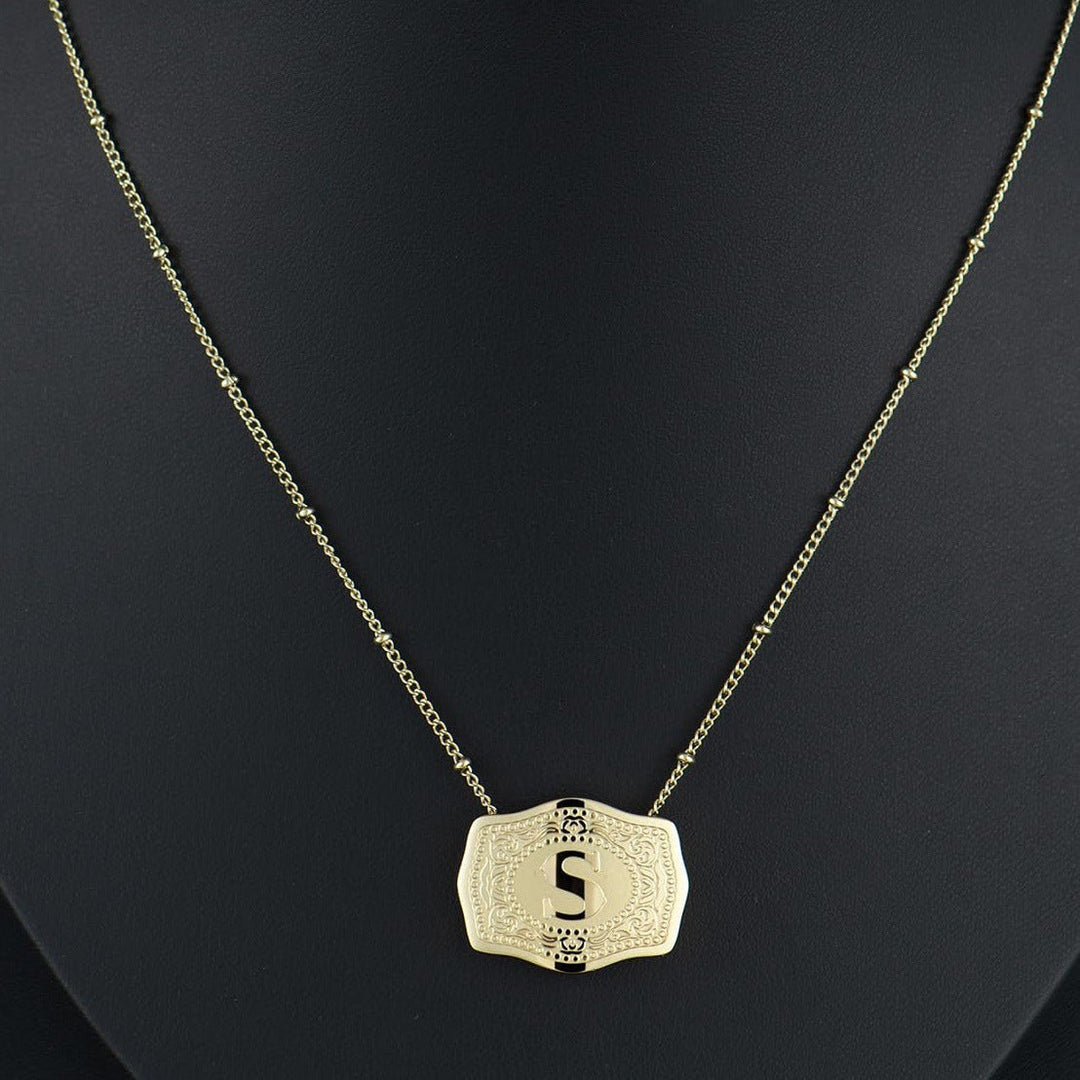 CINDY | Sleek Initial Letter Pendant Necklace