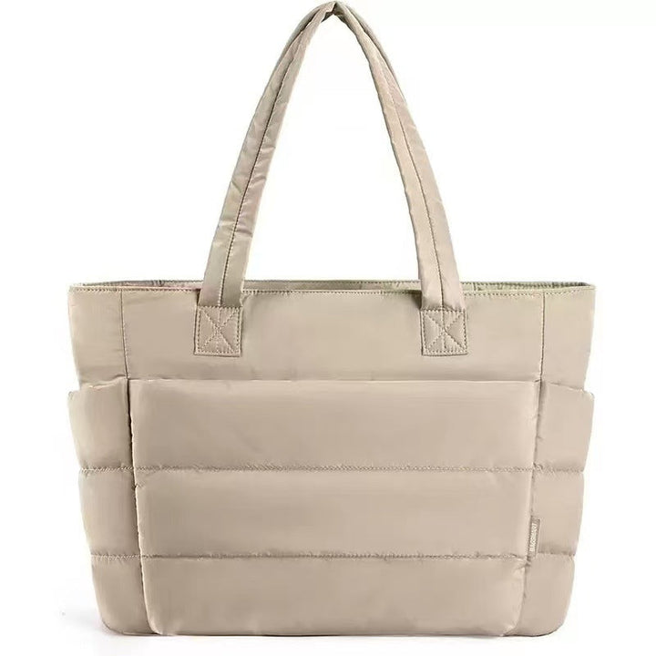 LILY | Cute Puffer Tote Bag with Laptop Compartment & Flower Print