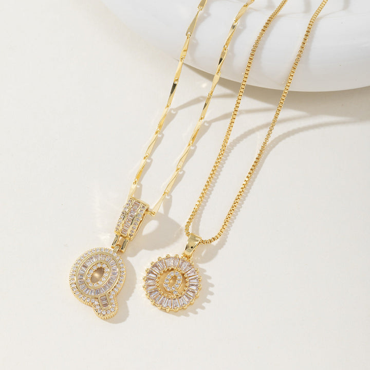 AISHA | Elegant 2-Pack Initial Letter Pendant Necklaces