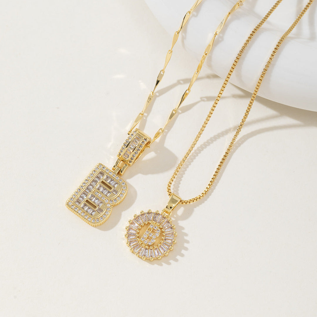 AISHA | Elegant 2-Pack Initial Letter Pendant Necklaces