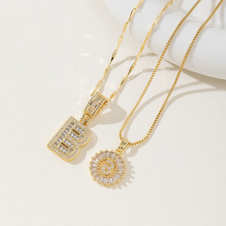 AISHA | Elegant 2-Pack Initial Letter Pendant Necklaces