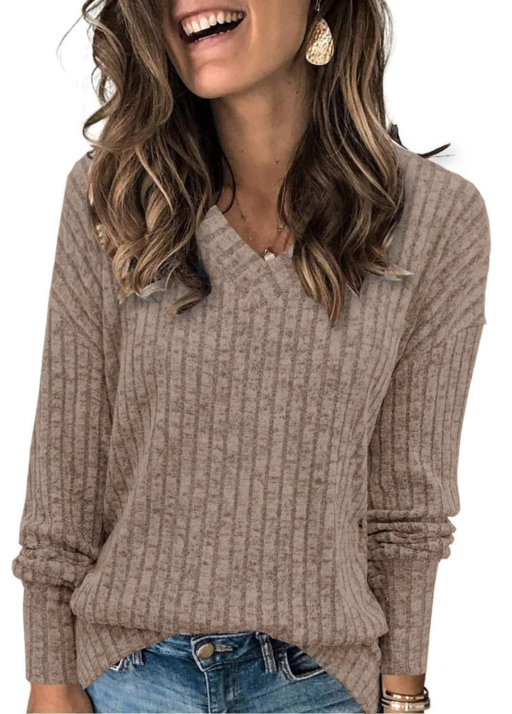 EVELYN | Women V Neck Oversized Lightweight Knit Sweater
