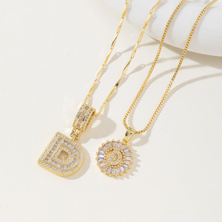 AISHA | Elegant 2-Pack Initial Letter Pendant Necklaces