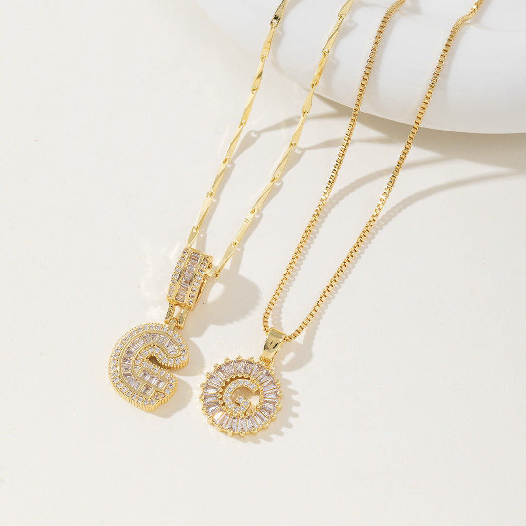 AISHA | Elegant 2-Pack Initial Letter Pendant Necklaces