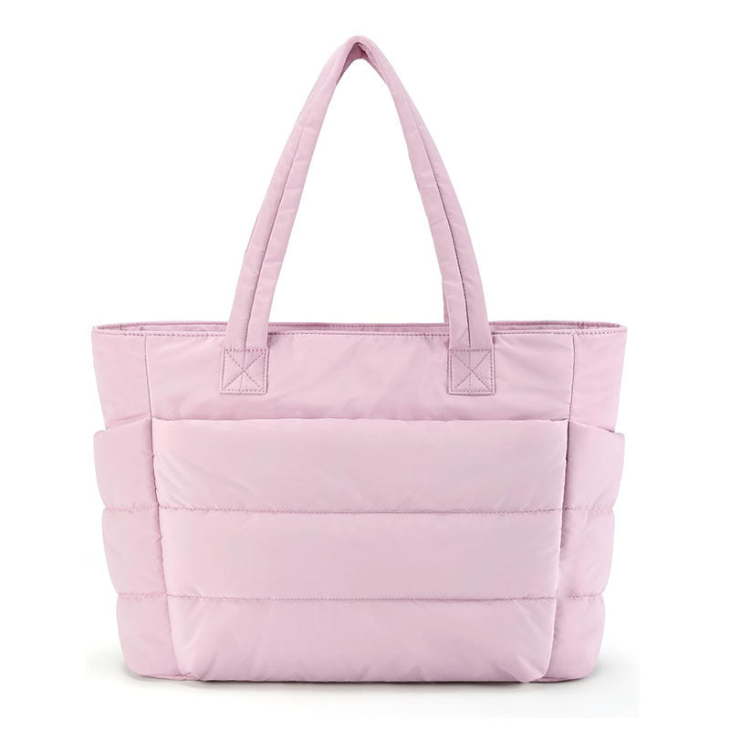 LILY | Cute Puffer Tote Bag with Laptop Compartment & Flower Print