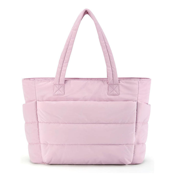 LILY | Cute Puffer Tote Bag with Laptop Compartment & Flower Print