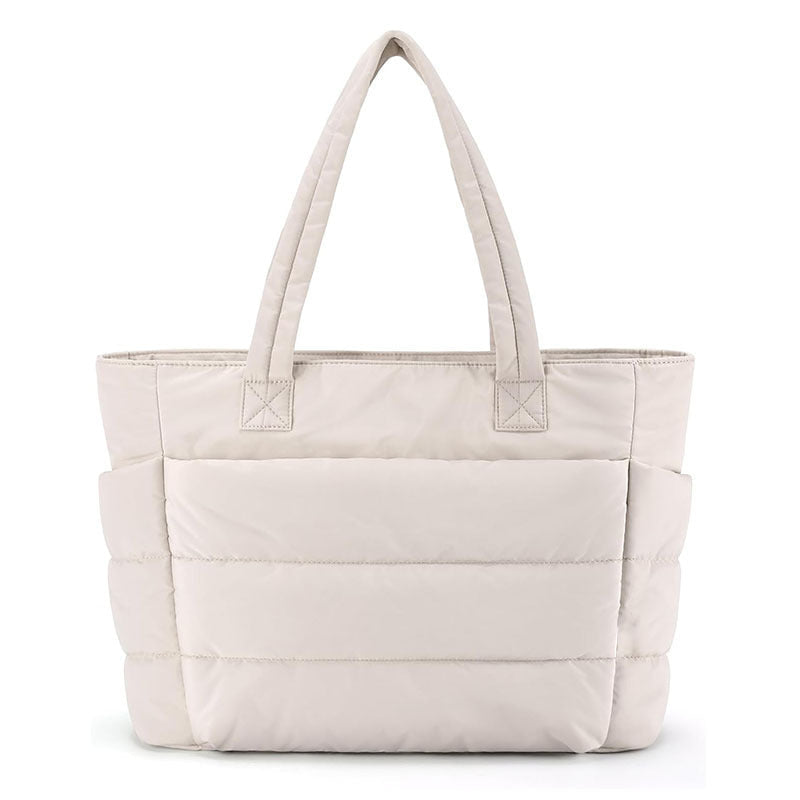 LILY | Cute Puffer Tote Bag with Laptop Compartment & Flower Print