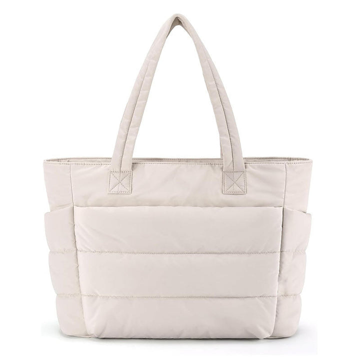 LILY | Cute Puffer Tote Bag with Laptop Compartment & Flower Print