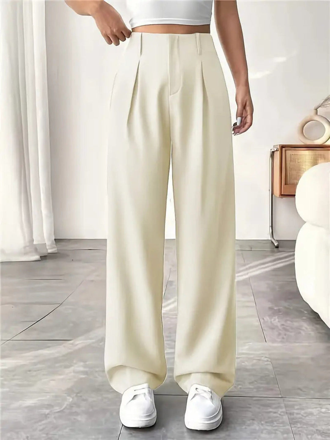 BELISIMA | Elegant Pleated Wide-Leg Office Trouser