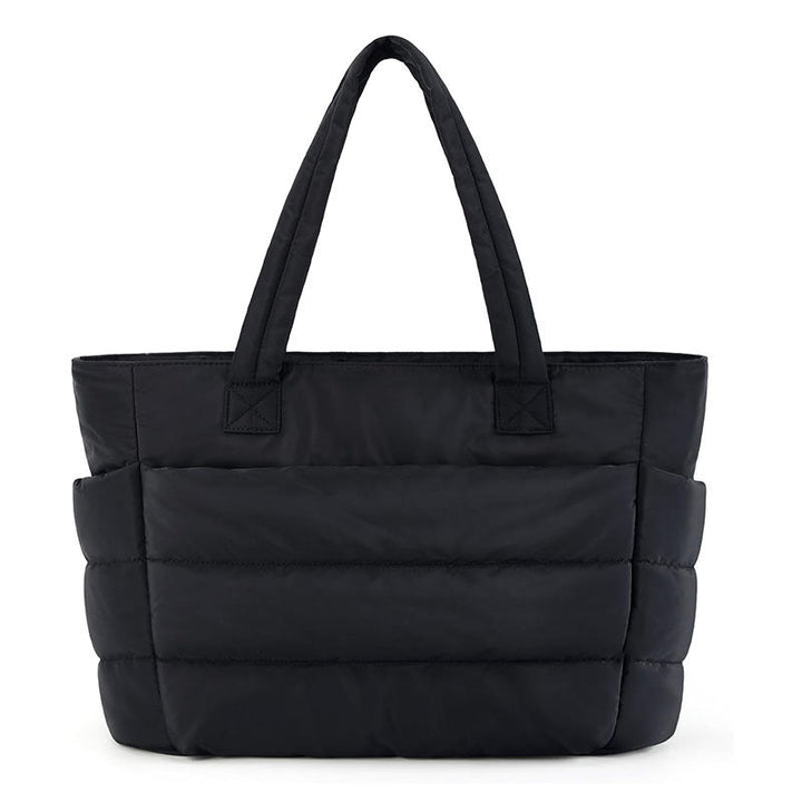 LILY | Cute Puffer Tote Bag with Laptop Compartment & Flower Print