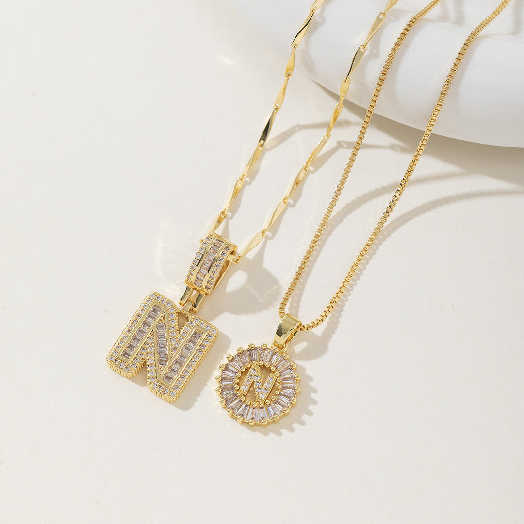 AISHA | Elegant 2-Pack Initial Letter Pendant Necklaces