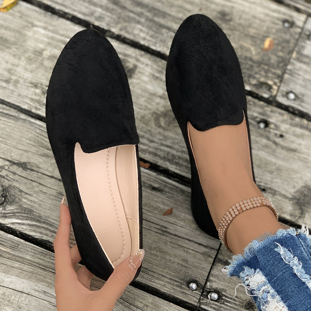 MIA | Women Solid Color Pointed Toe Slip On Flat Shoes