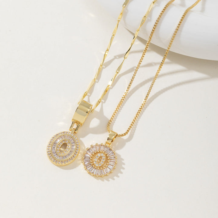 AISHA | Elegant 2-Pack Initial Letter Pendant Necklaces