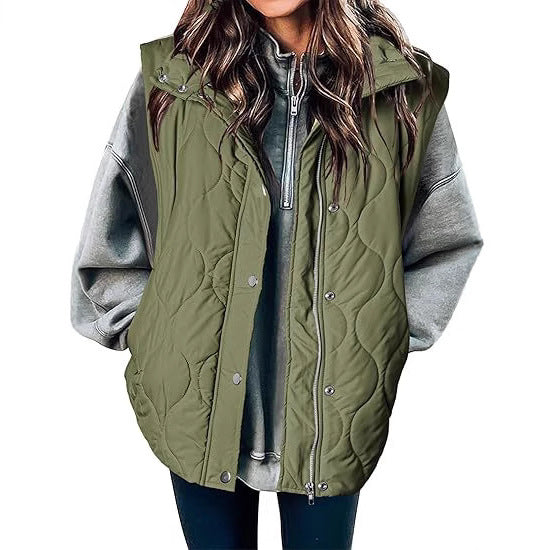 OLIVIA | Women's Casual Oversized Puffer Vest with Stand Collar