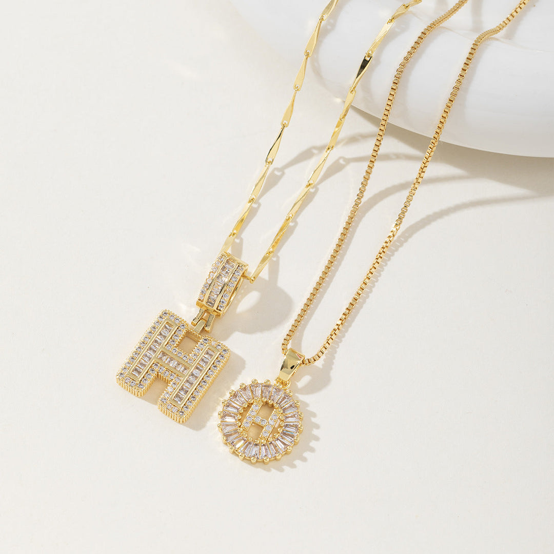 AISHA | Elegant 2-Pack Initial Letter Pendant Necklaces