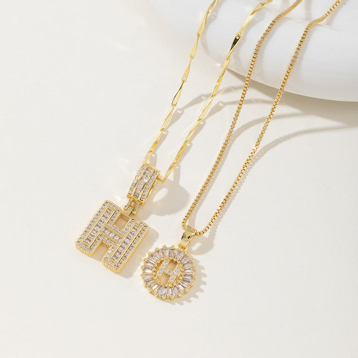 AISHA | Elegant 2-Pack Initial Letter Pendant Necklaces