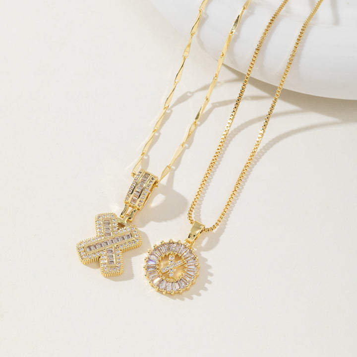AISHA | Elegant 2-Pack Initial Letter Pendant Necklaces