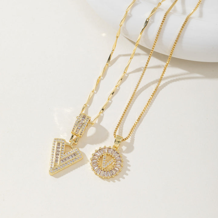 AISHA | Elegant 2-Pack Initial Letter Pendant Necklaces