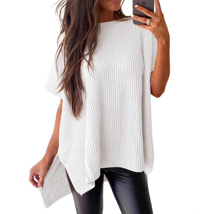 JANINE | Women Quarter Zip Rib Knit Pullover Sweater