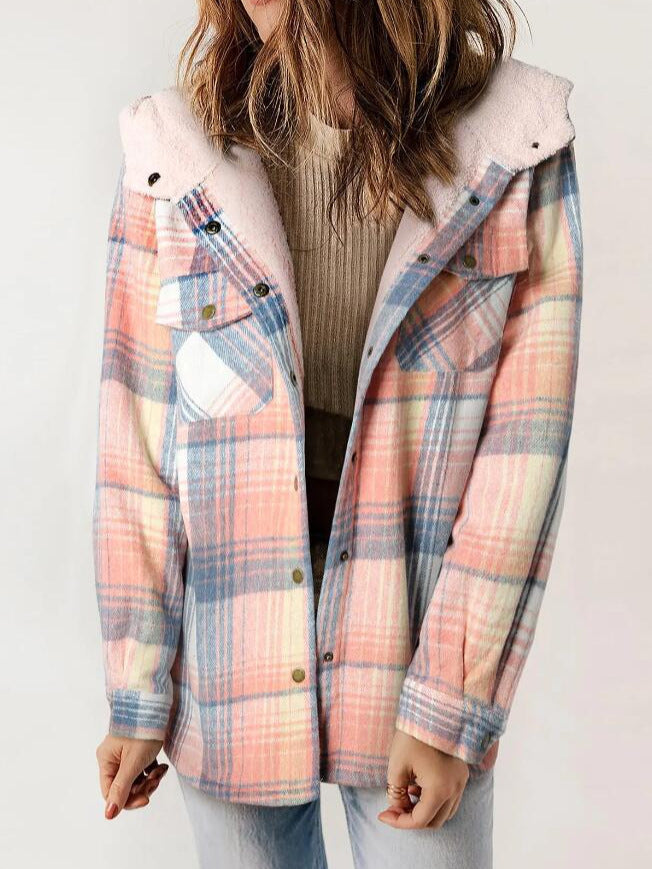AMELIA | Women’s Plaid Hooded Flannel Jacket for Autumn & Winter