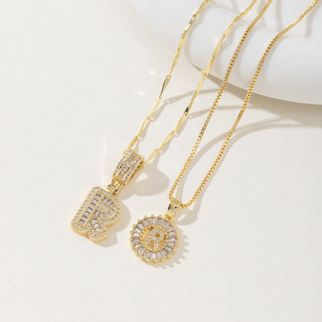 AISHA | Elegant 2-Pack Initial Letter Pendant Necklaces
