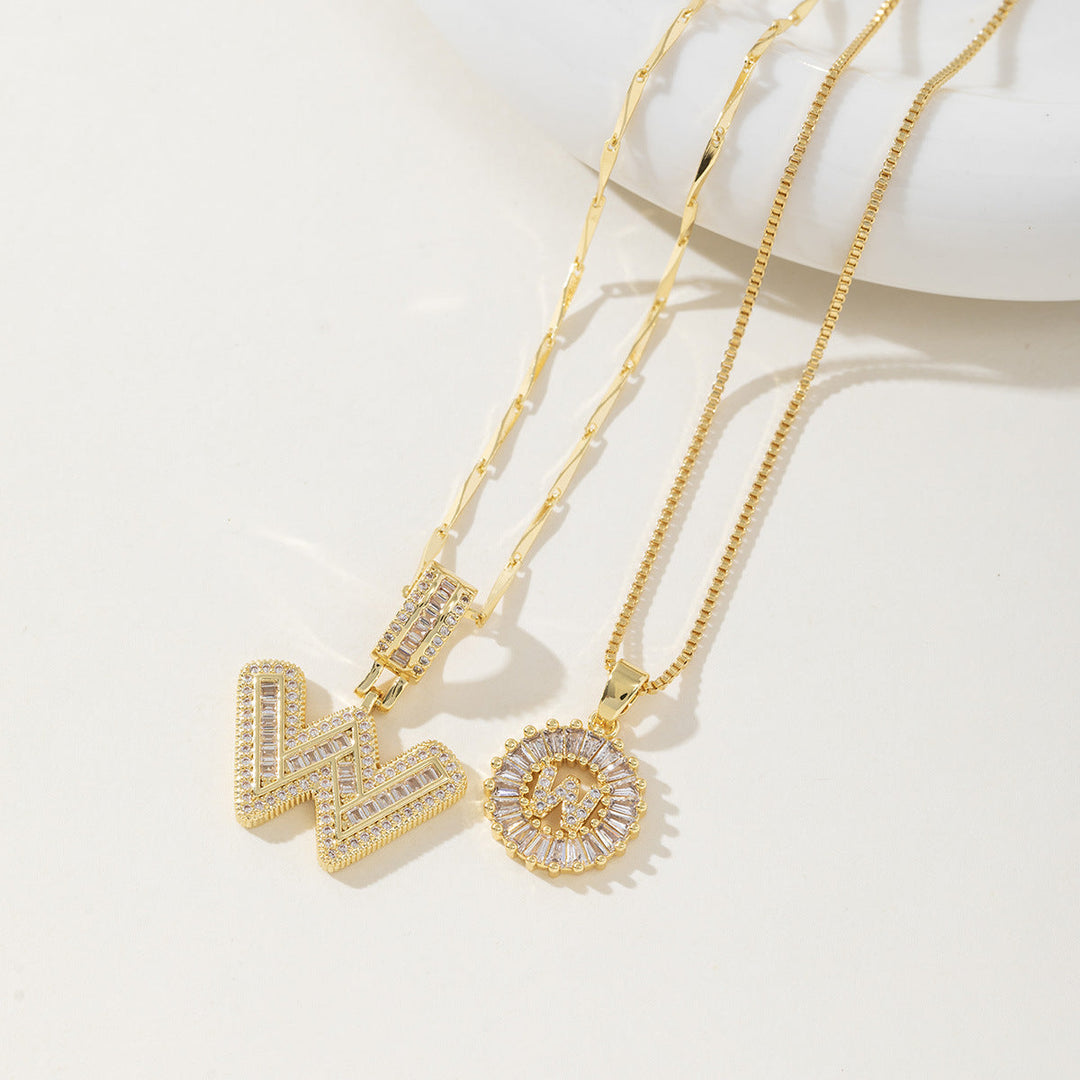 AISHA | Elegant 2-Pack Initial Letter Pendant Necklaces