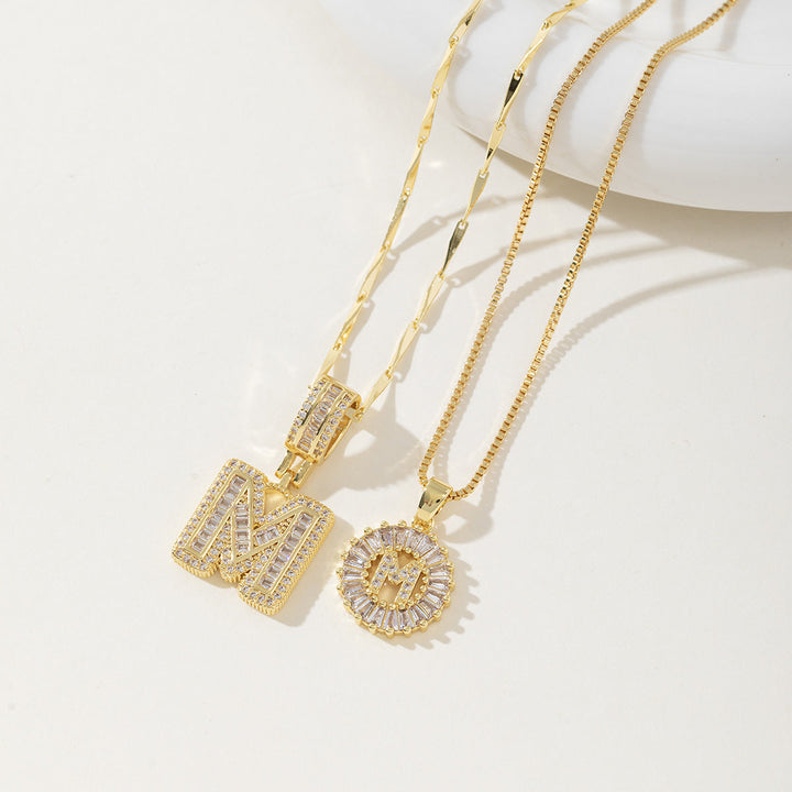 AISHA | Elegant 2-Pack Initial Letter Pendant Necklaces