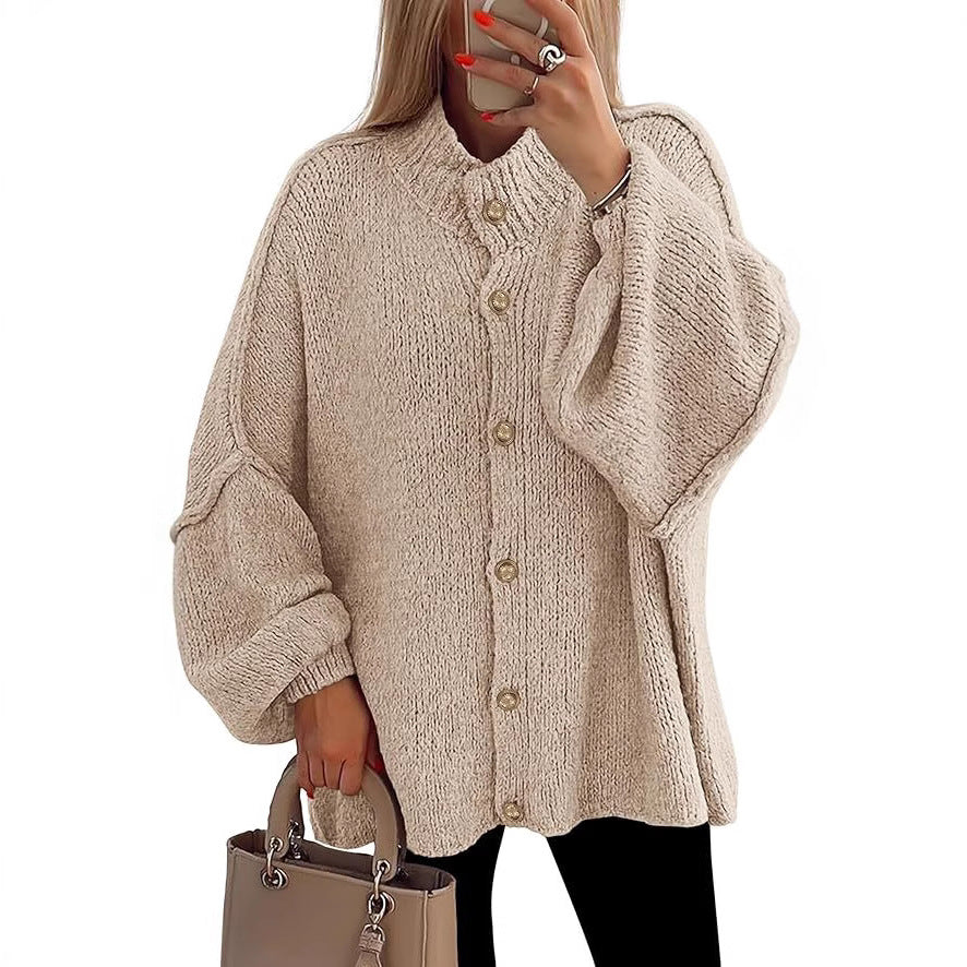 OLIVIA | Women Chunky Knit Button Down Cardigan Jacket