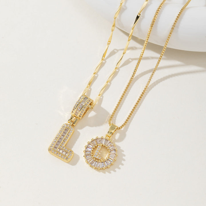 AISHA | Elegant 2-Pack Initial Letter Pendant Necklaces