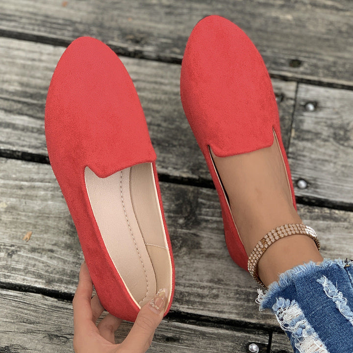 MIA | Women Solid Color Pointed Toe Slip On Flat Shoes