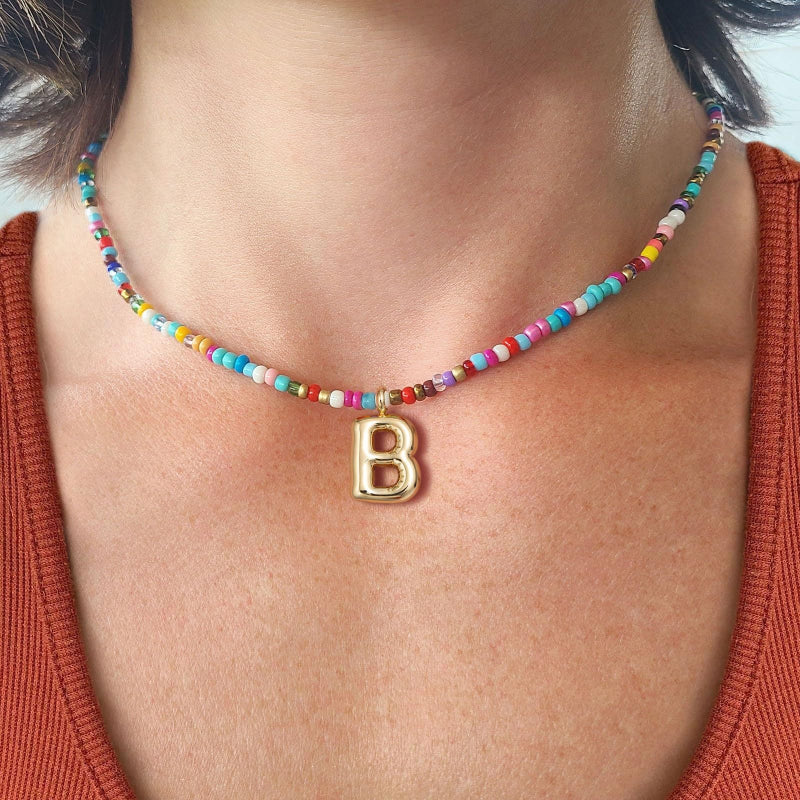 MACY | Colorful Bubble Letter Necklace