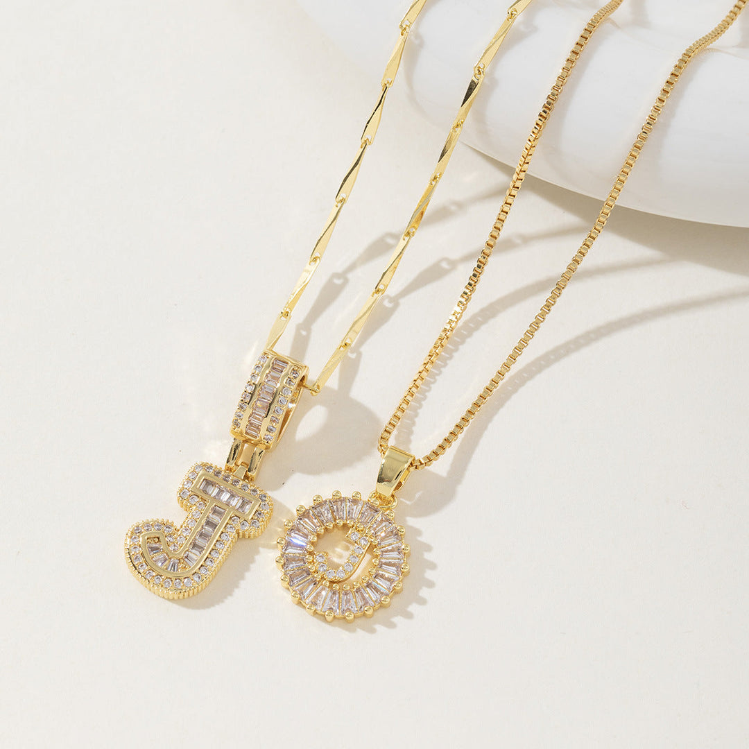 AISHA | Elegant 2-Pack Initial Letter Pendant Necklaces