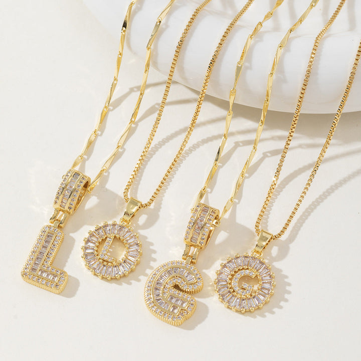AISHA | Elegant 2-Pack Initial Letter Pendant Necklaces