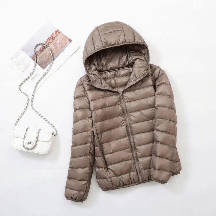 LIYANNA | Comfy Plus Size Lightweight Hooded Long Sleeve Puffer Jacket