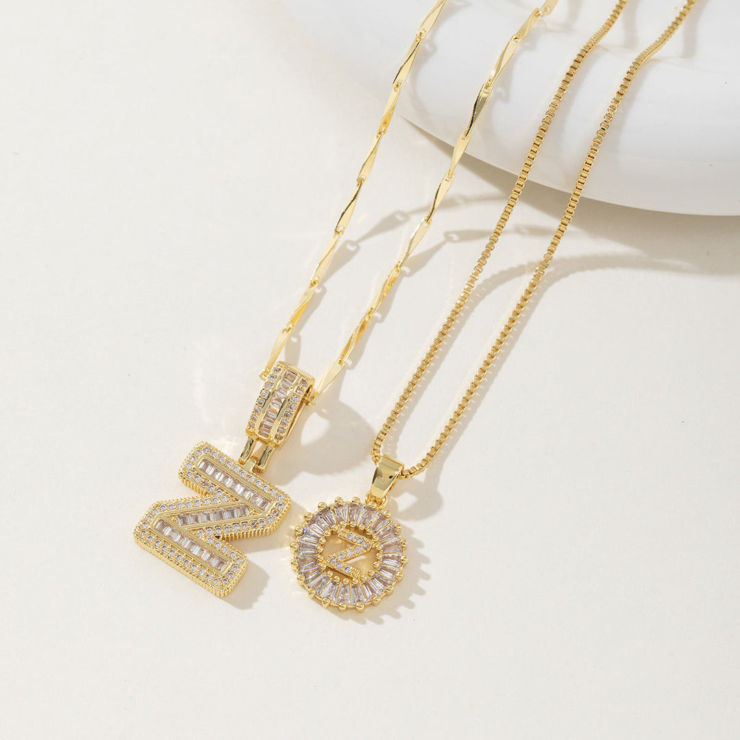 AISHA | Elegant 2-Pack Initial Letter Pendant Necklaces