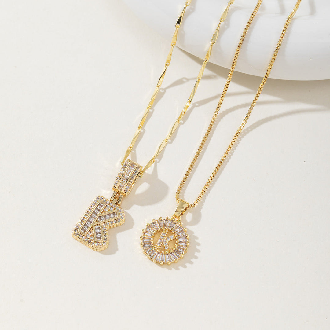 AISHA | Elegant 2-Pack Initial Letter Pendant Necklaces