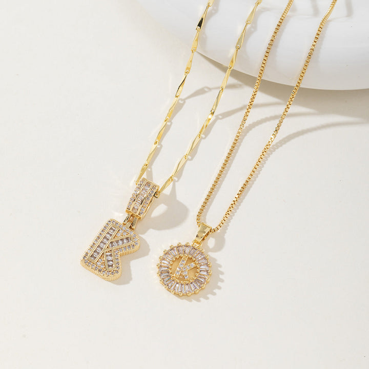 AISHA | Elegant 2-Pack Initial Letter Pendant Necklaces