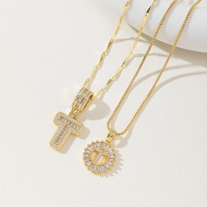 AISHA | Elegant 2-Pack Initial Letter Pendant Necklaces