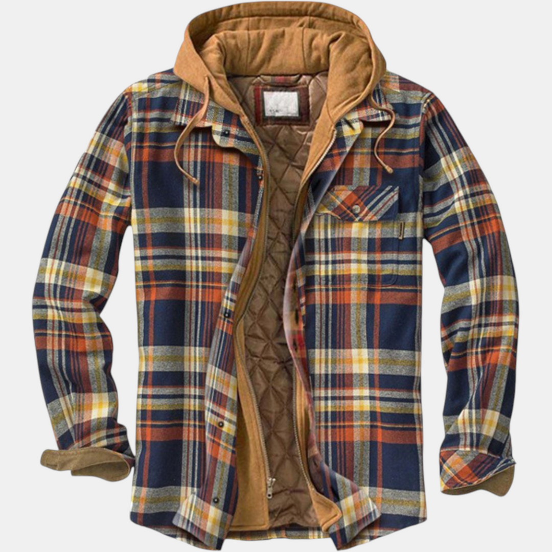 Women's Quilted Lined Hooded Flannel Shirt Jacket
