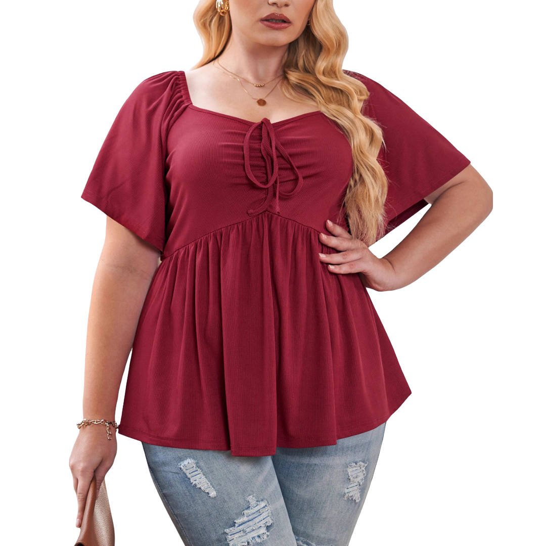 SERENE | Stylish Plus Size Sweetheart Neck Blouse