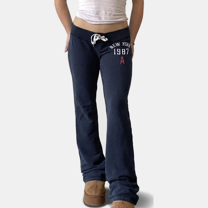Women's Wide Leg Sweatpants with Low Rise Drawstring Waist