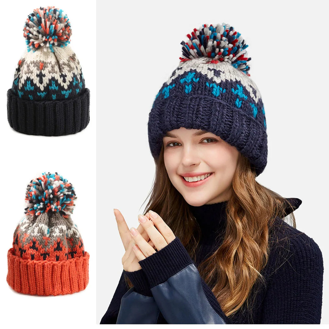 TAMARA| Cozy Snowflake Pom Beanie