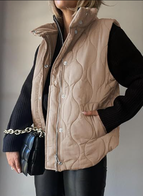 OLIVIA | Women's Casual Oversized Puffer Vest with Stand Collar